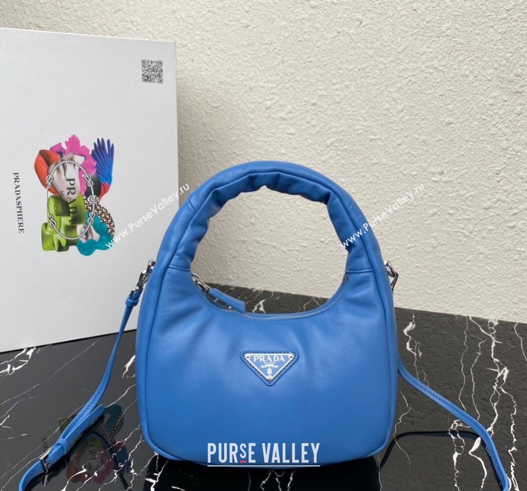 Prada Soft padded nappa leather mini-bag 1BA384 Blue 2023 (ziyin-23101613)