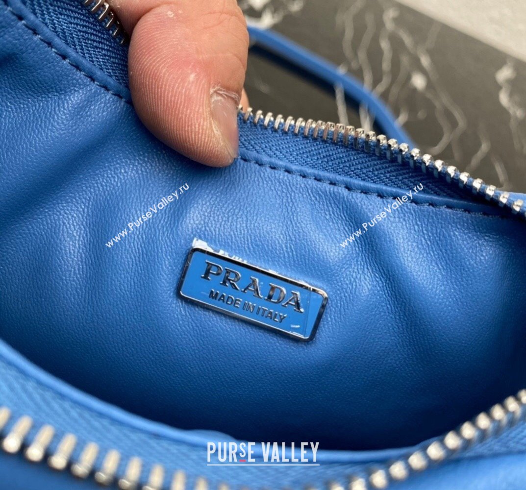 Prada Soft padded nappa leather mini-bag 1BA384 Blue 2023 (ziyin-23101613)