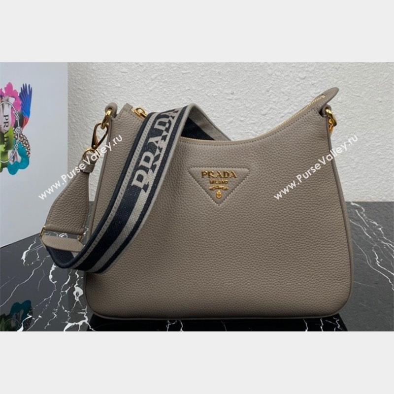 Prada leather bag 1BC178 Gray 2023 (ziyin-23101609)