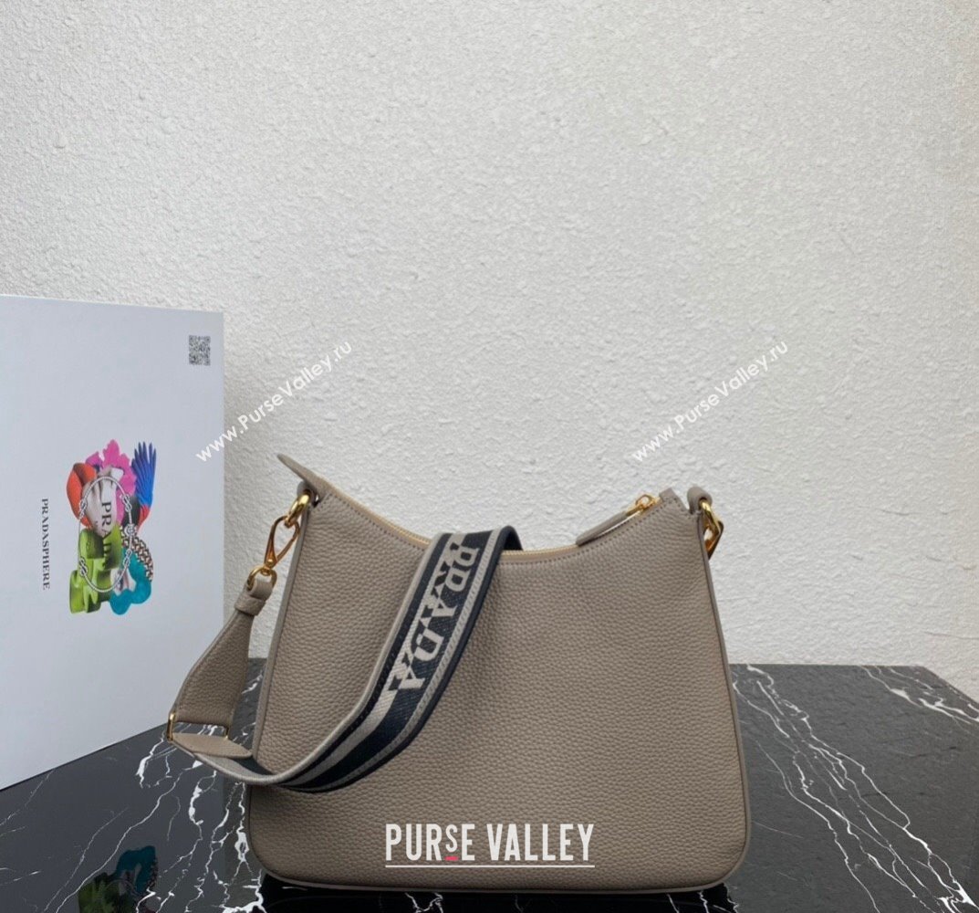 Prada leather bag 1BC178 Gray 2023 (ziyin-23101609)