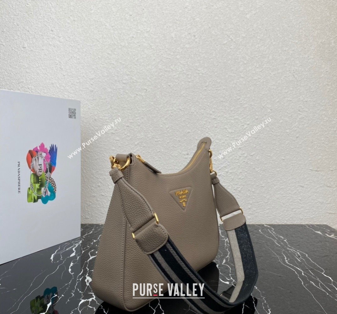 Prada leather bag 1BC178 Gray 2023 (ziyin-23101609)