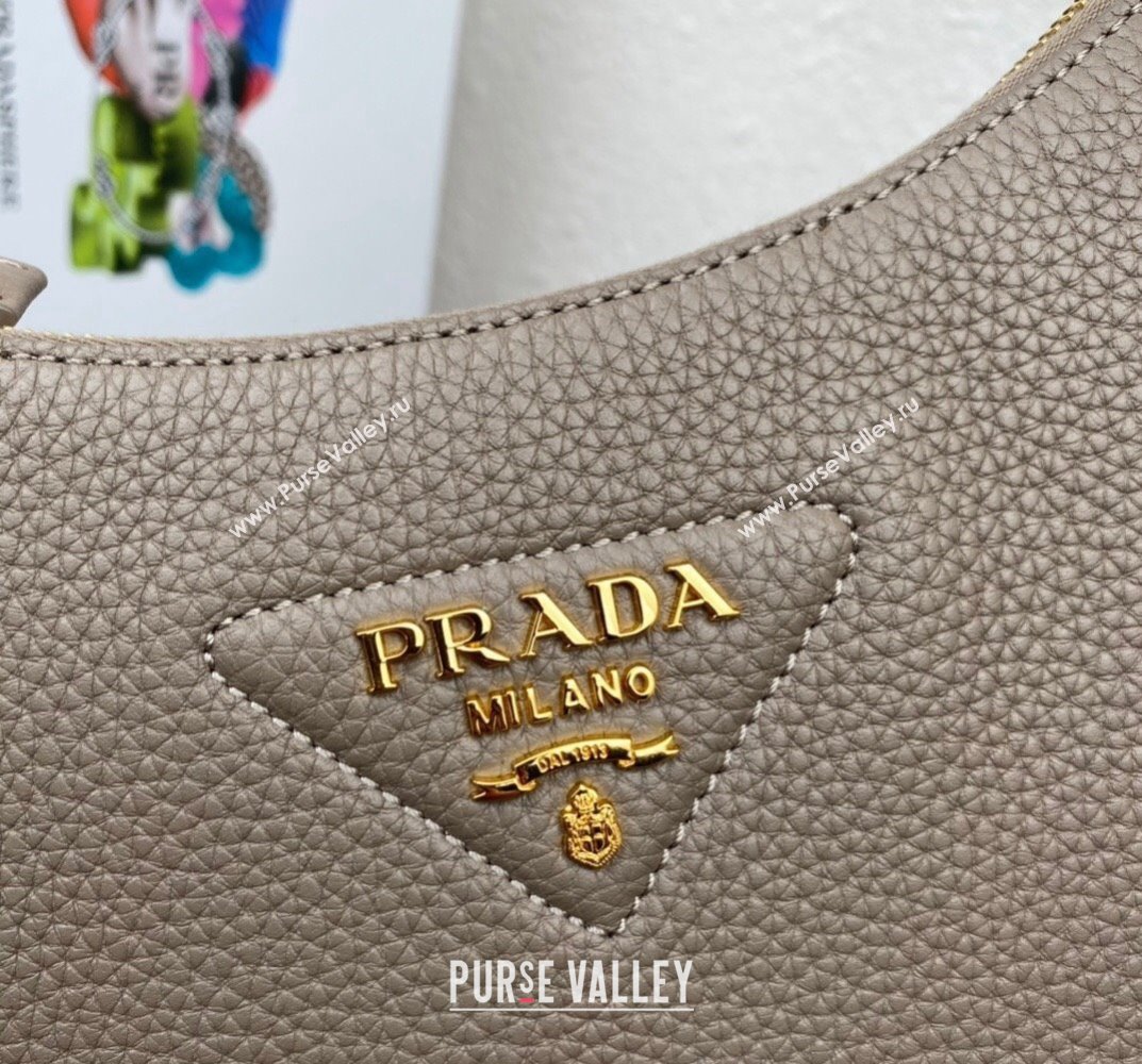 Prada leather bag 1BC178 Gray 2023 (ziyin-23101609)