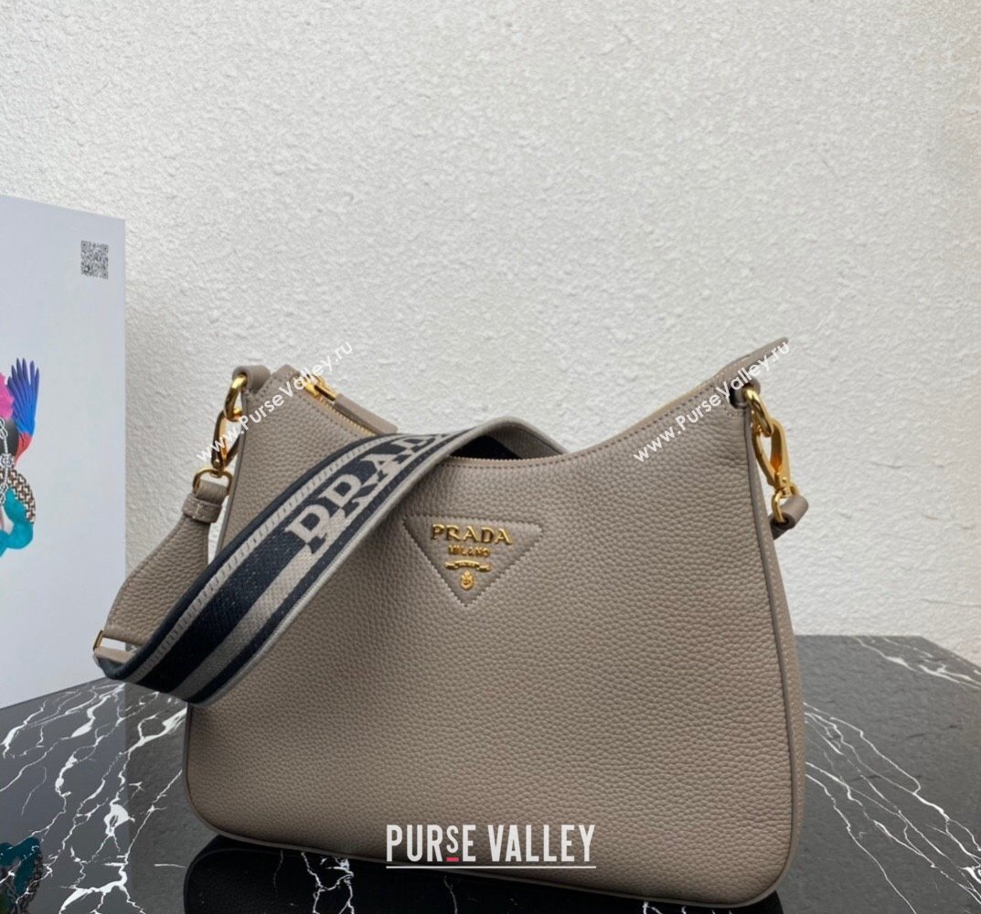 Prada leather bag 1BC178 Gray 2023 (ziyin-23101609)