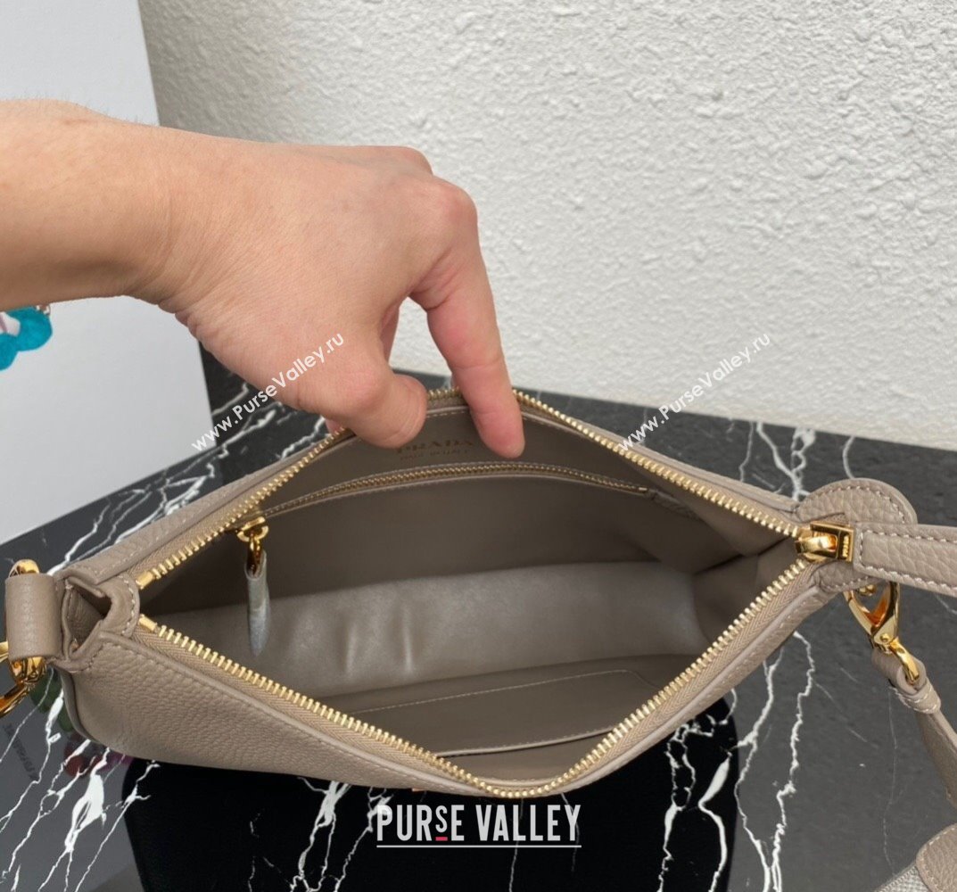 Prada leather bag 1BC178 Gray 2023 (ziyin-23101609)