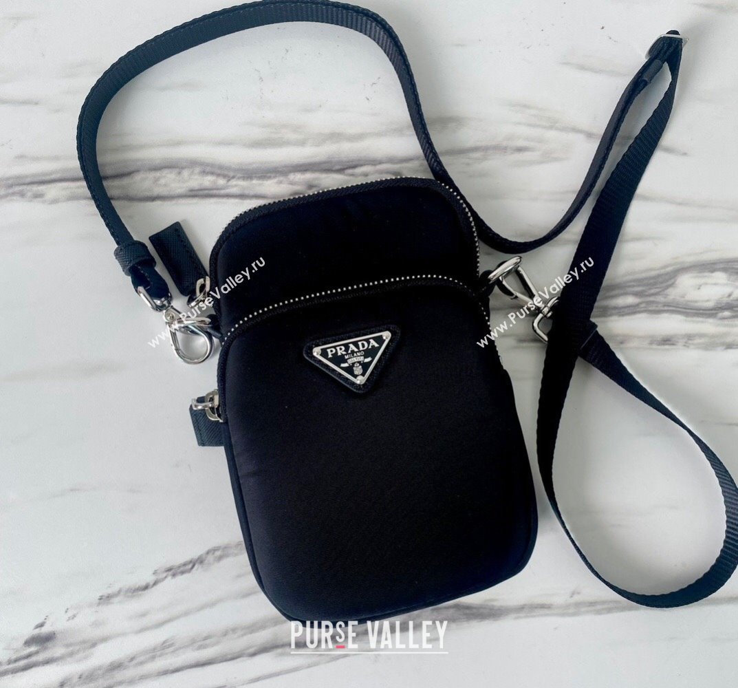 Prada Re-Nylon Smartphone Case Crossbody Bag 2ZT024 Black 2023 (ziyin-23101630)