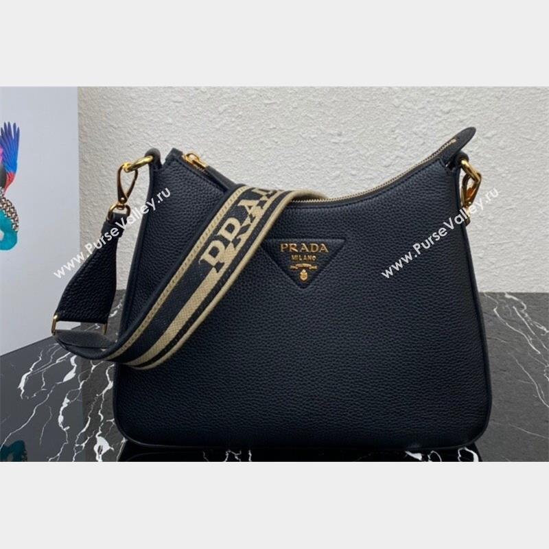 Prada leather bag 1BC178 Black 2023 (ziyin-23101606)