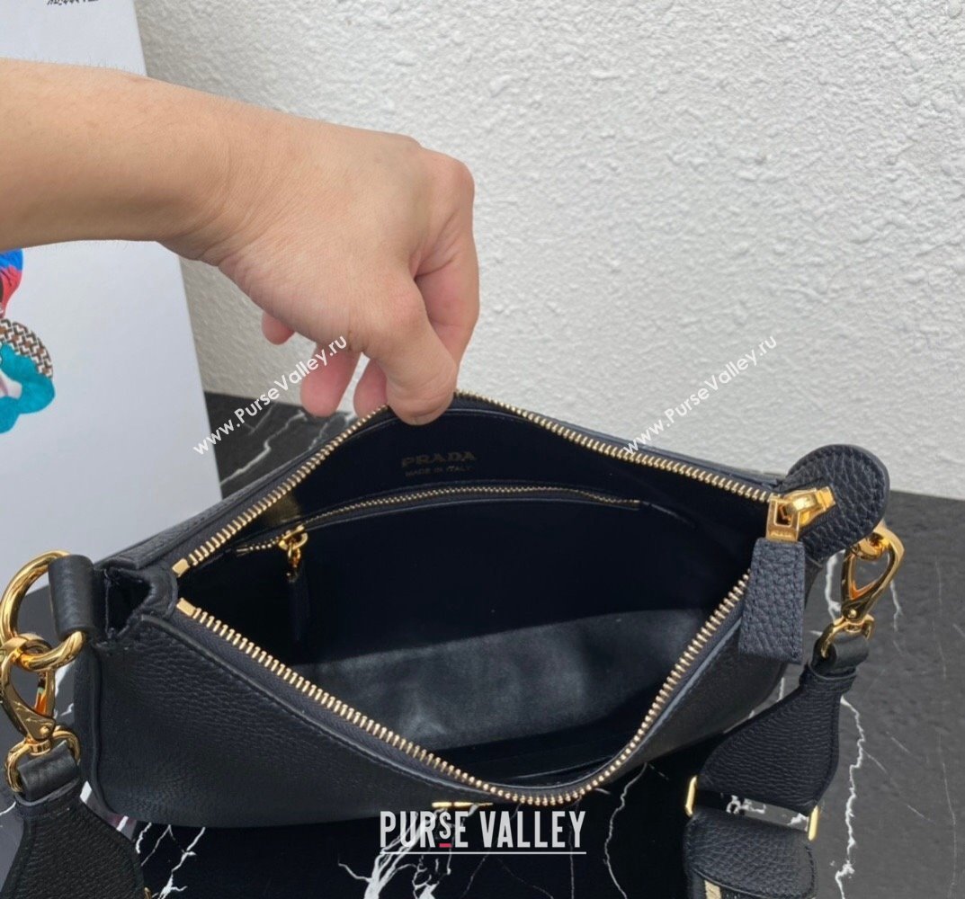 Prada leather bag 1BC178 Black 2023 (ziyin-23101606)