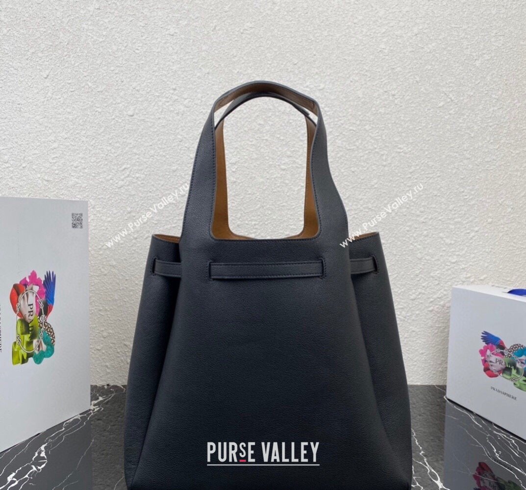 Prada Leather tote Bag 1BG339 Black 2023 (ziyin-23101619)