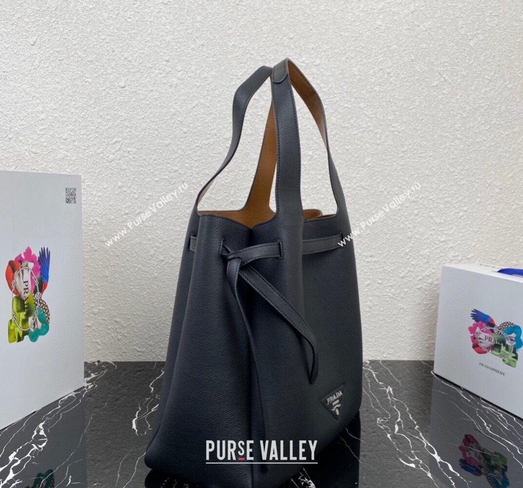 Prada Leather tote Bag 1BG339 Black 2023 (ziyin-23101619)