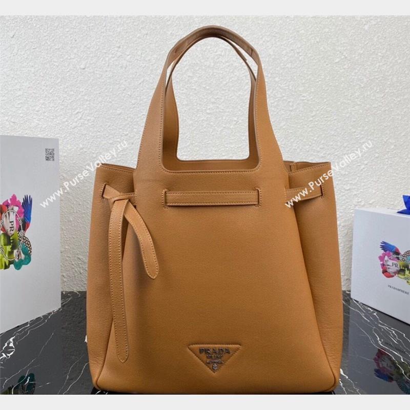 Prada Leather tote Bag 1BG339 Brown 2023 (ziyin-23101621)
