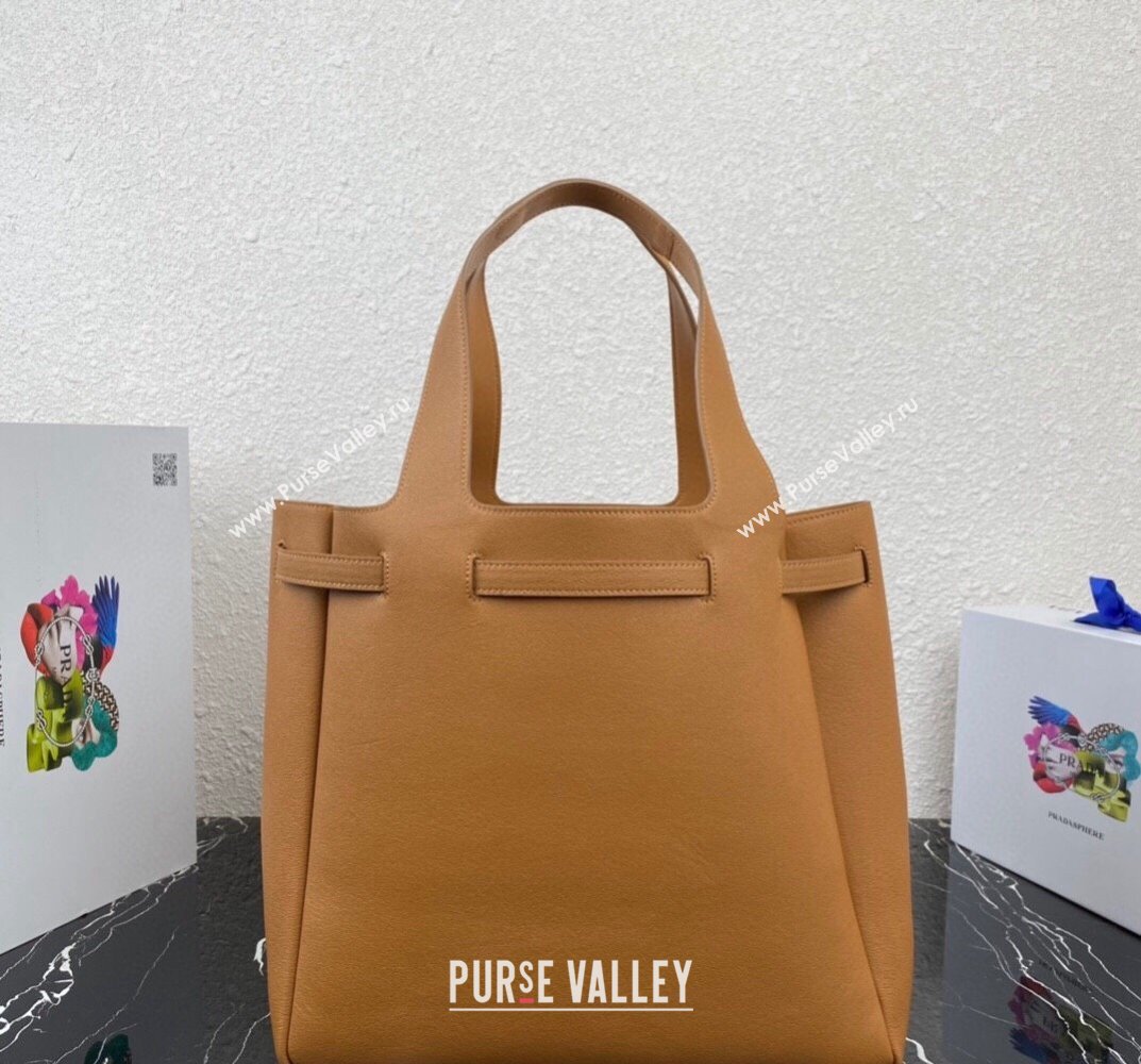 Prada Leather tote Bag 1BG339 Brown 2023 (ziyin-23101621)