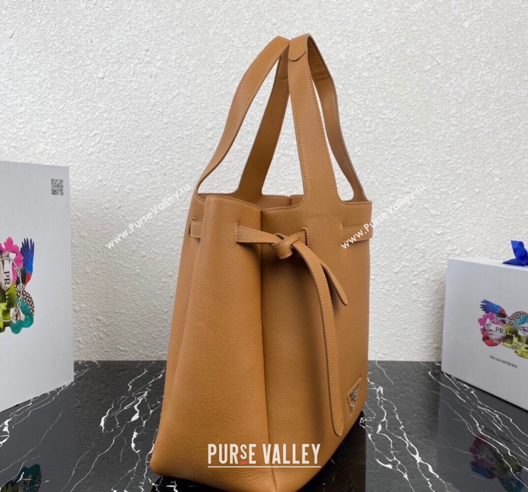 Prada Leather tote Bag 1BG339 Brown 2023 (ziyin-23101621)