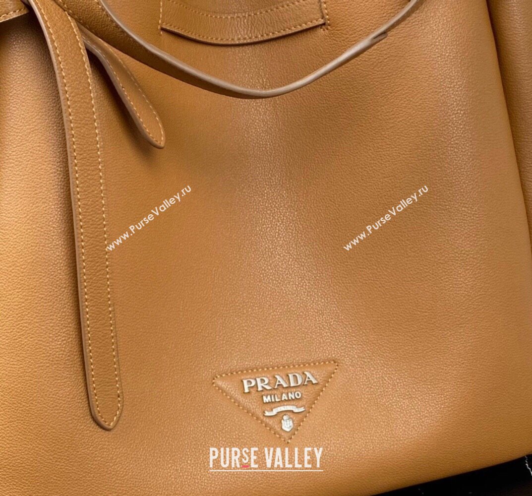 Prada Leather tote Bag 1BG339 Brown 2023 (ziyin-23101621)