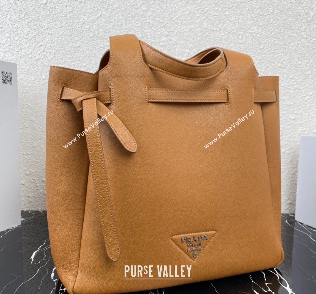 Prada Leather tote Bag 1BG339 Brown 2023 (ziyin-23101621)