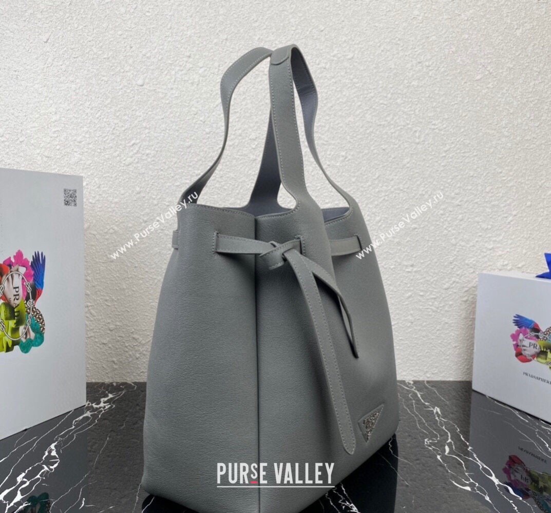 Prada Leather tote Bag 1BG339 Gray 2023 (ziyin-23101620)