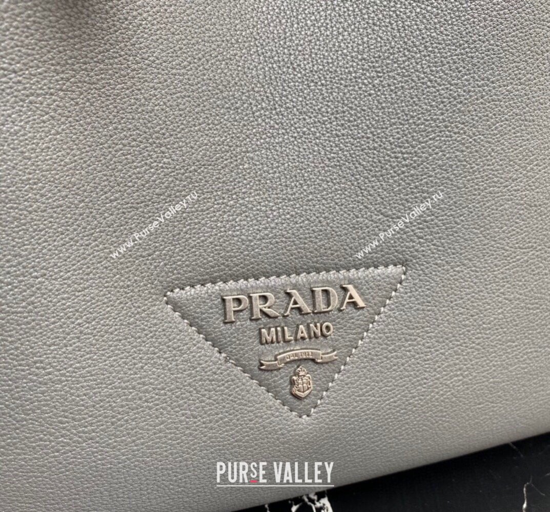 Prada Leather tote Bag 1BG339 Gray 2023 (ziyin-23101620)