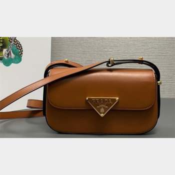 Prada Leather shoulder bag 1BD339 Brown 2023 (ziyin-23101612)