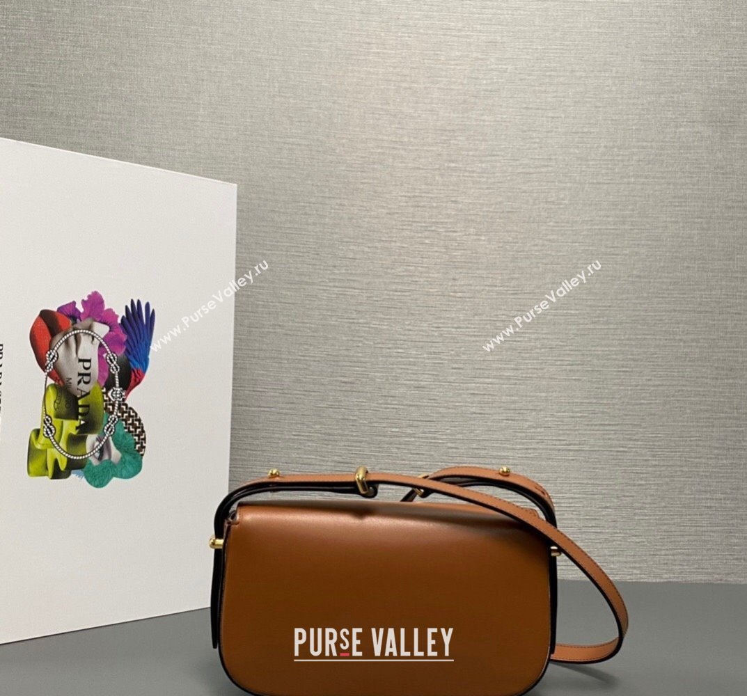 Prada Leather shoulder bag 1BD339 Brown 2023 (ziyin-23101612)