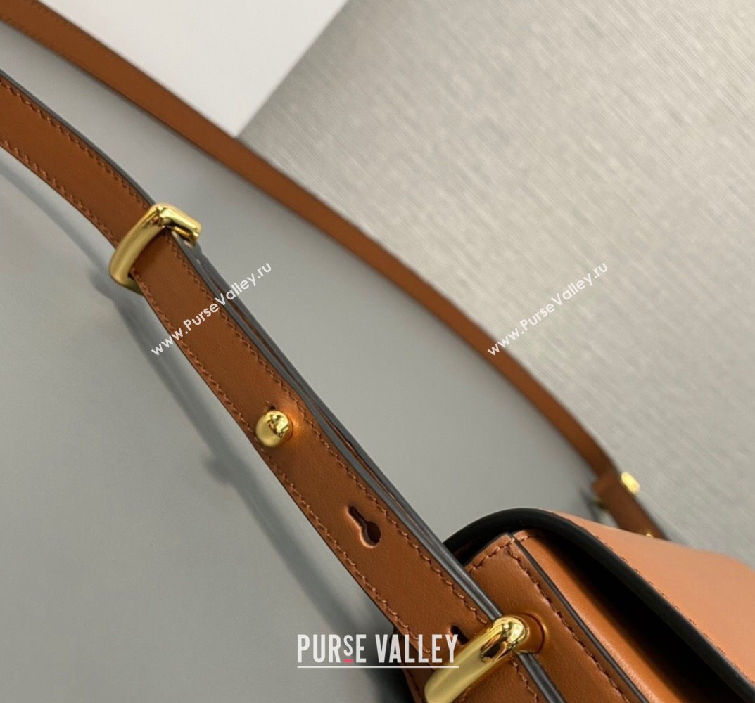 Prada Leather shoulder bag 1BD339 Brown 2023 (ziyin-23101612)