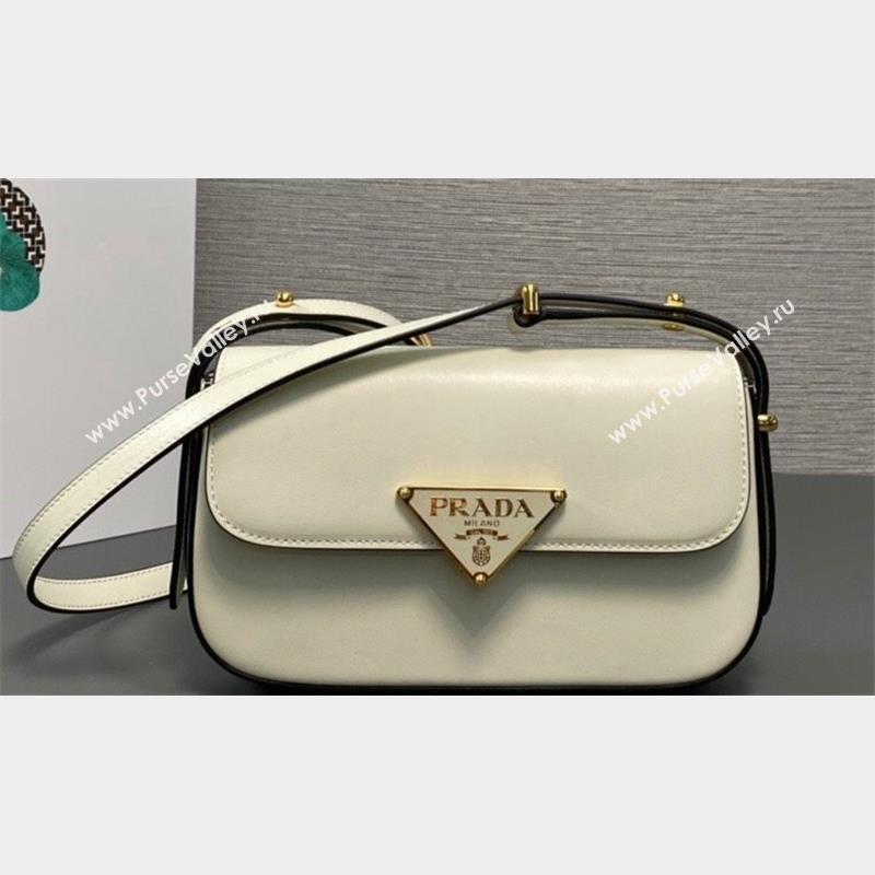 Prada Leather shoulder bag 1BD339 White 2023 (ziyin-23101611)