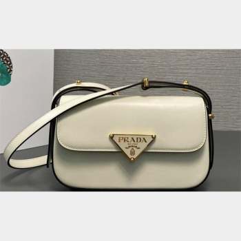 Prada Leather shoulder bag 1BD339 White 2023 (ziyin-23101611)