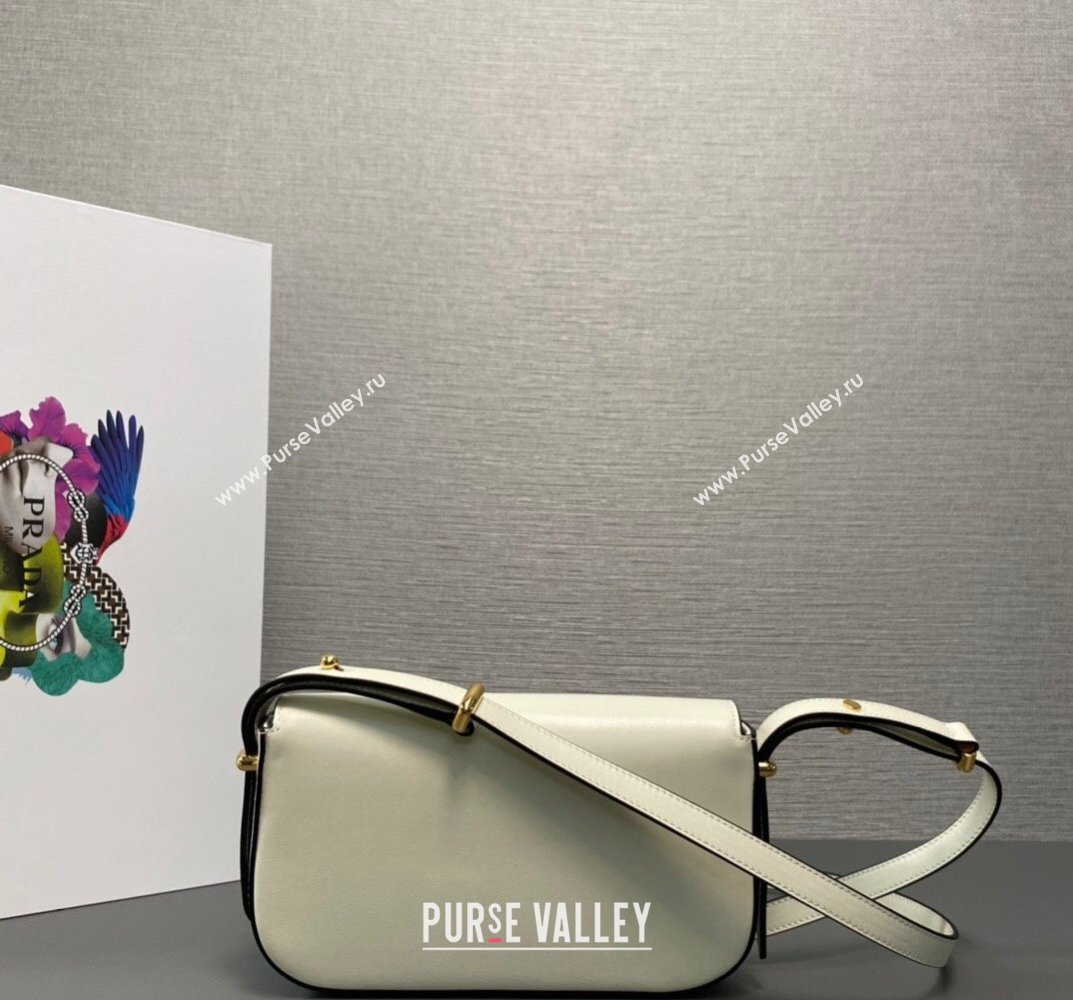 Prada Leather shoulder bag 1BD339 White 2023 (ziyin-23101611)
