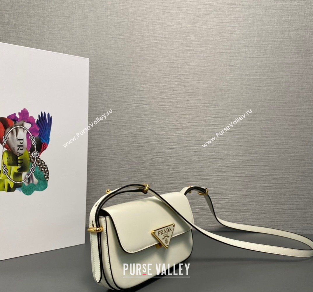 Prada Leather shoulder bag 1BD339 White 2023 (ziyin-23101611)