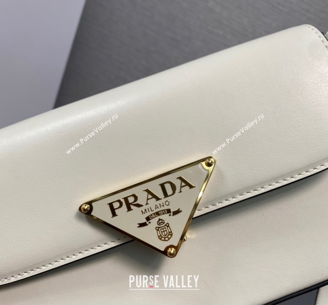 Prada Leather shoulder bag 1BD339 White 2023 (ziyin-23101611)