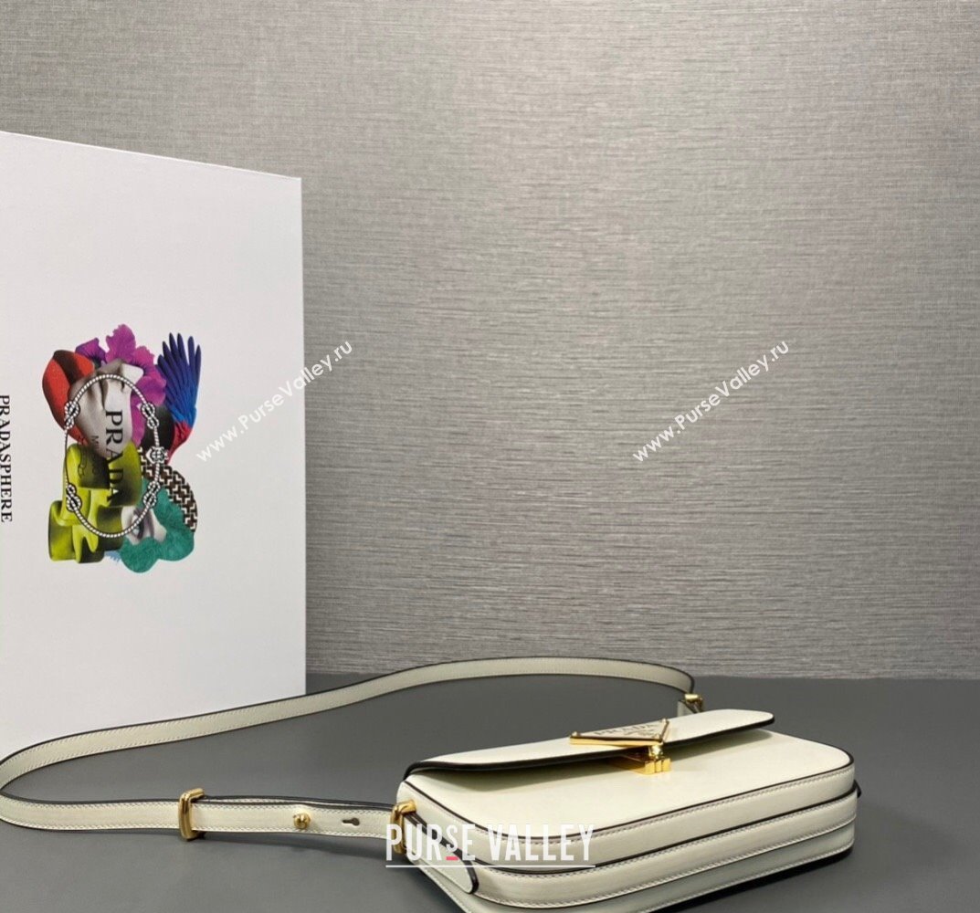 Prada Leather shoulder bag 1BD339 White 2023 (ziyin-23101611)