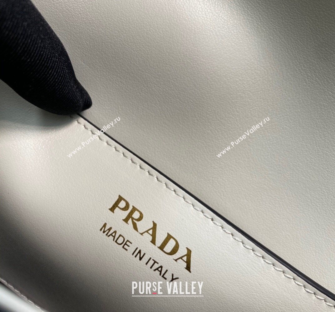 Prada Leather shoulder bag 1BD339 White 2023 (ziyin-23101611)
