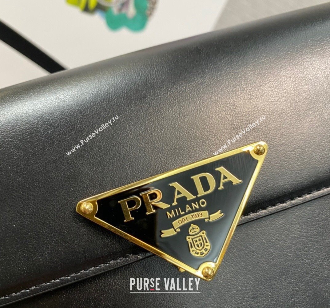 Prada Leather shoulder bag 1BD339 Black 2023 (ziyin-23101610)