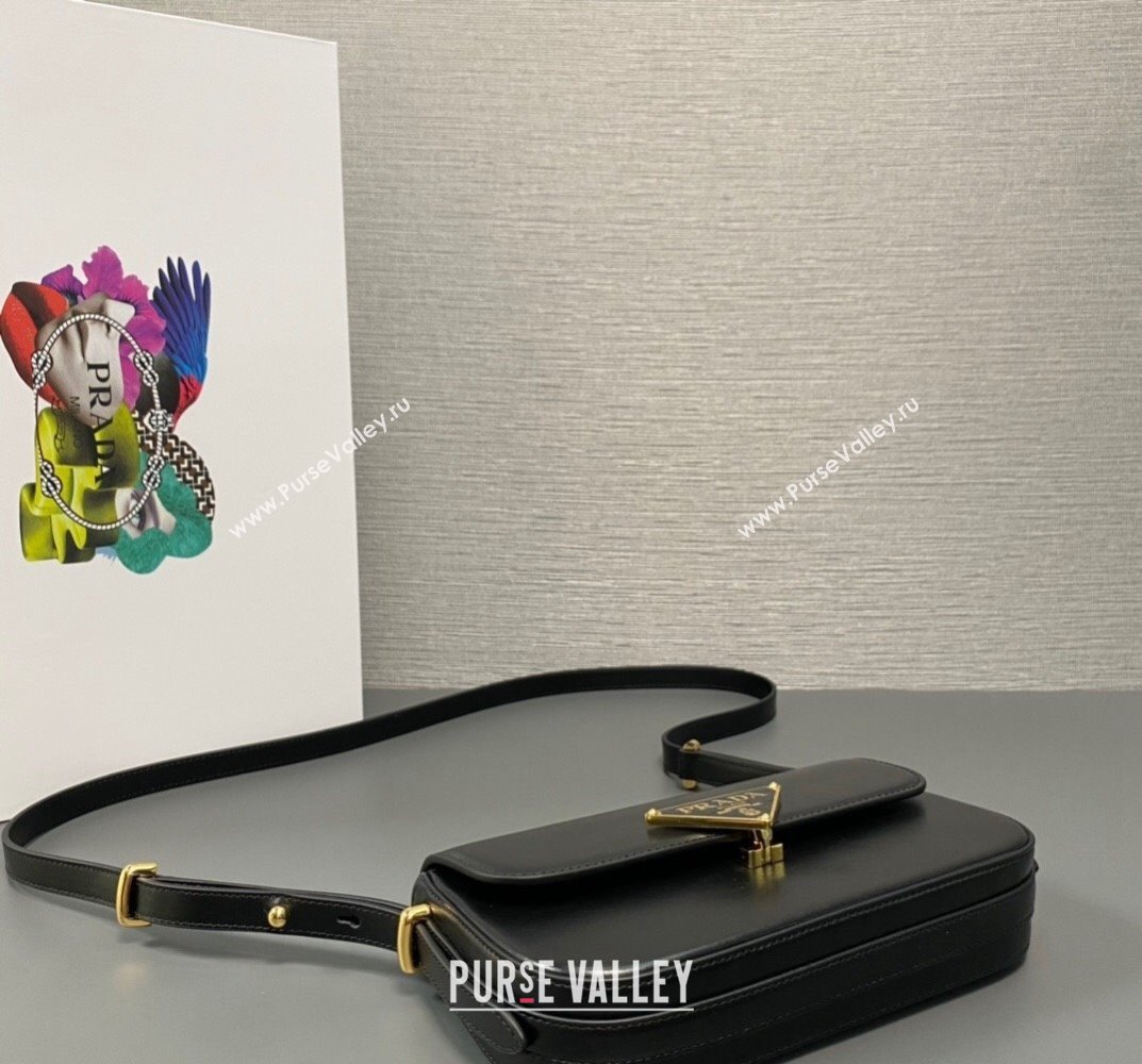 Prada Leather shoulder bag 1BD339 Black 2023 (ziyin-23101610)