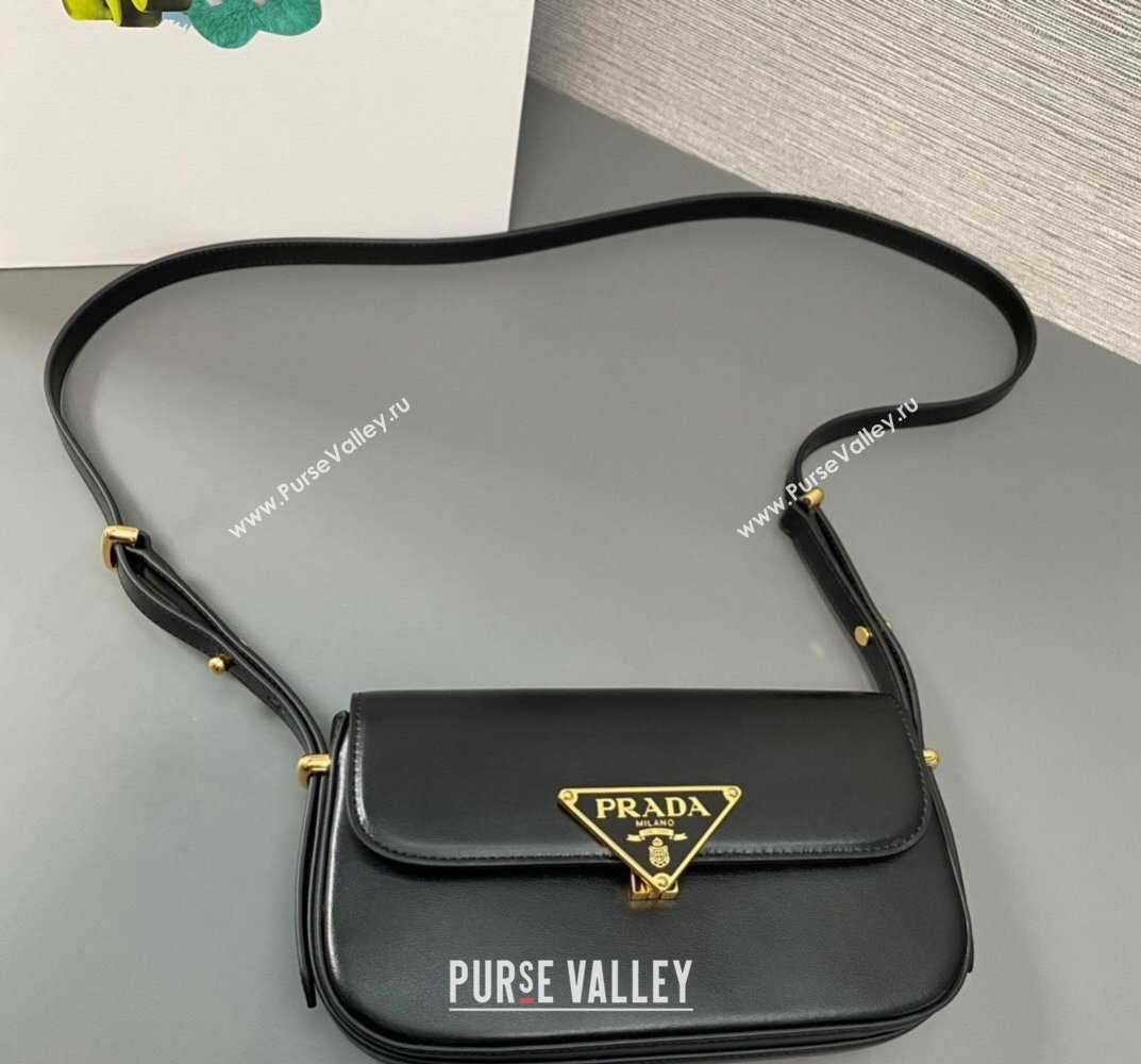 Prada Leather shoulder bag 1BD339 Black 2023 (ziyin-23101610)