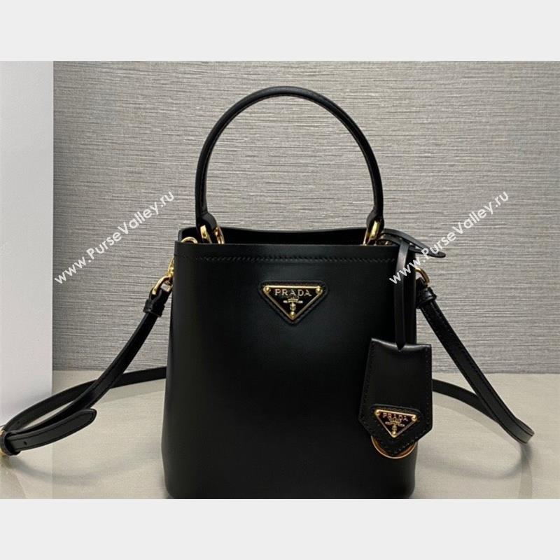 Prada Panier leather mini-bag 1BA373 Black 2023 (ziyin-23101622)