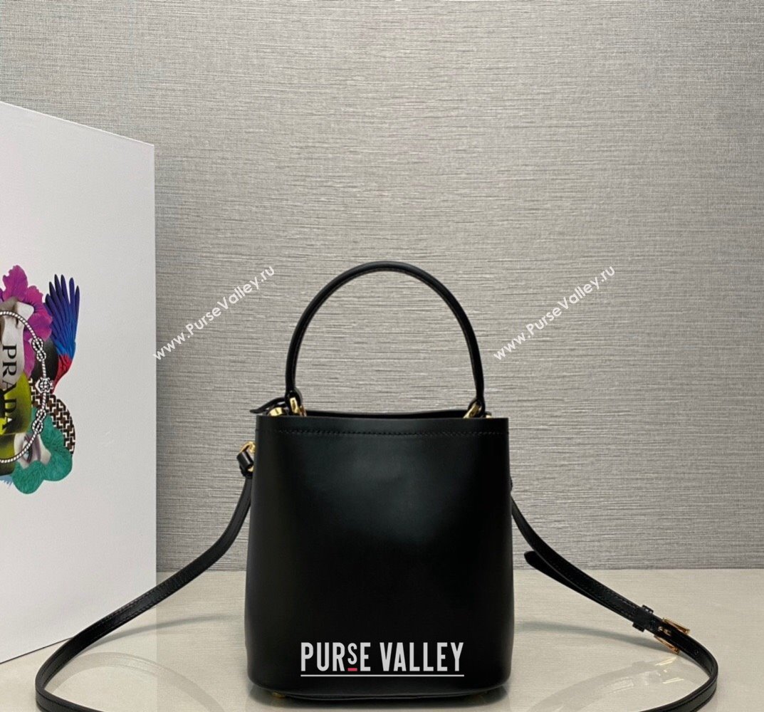 Prada Panier leather mini-bag 1BA373 Black 2023 (ziyin-23101622)