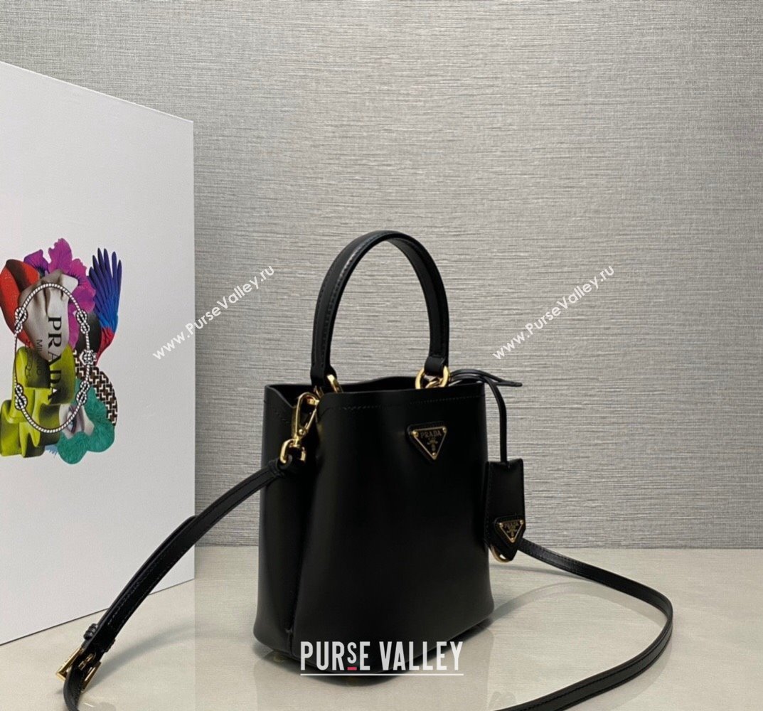 Prada Panier leather mini-bag 1BA373 Black 2023 (ziyin-23101622)