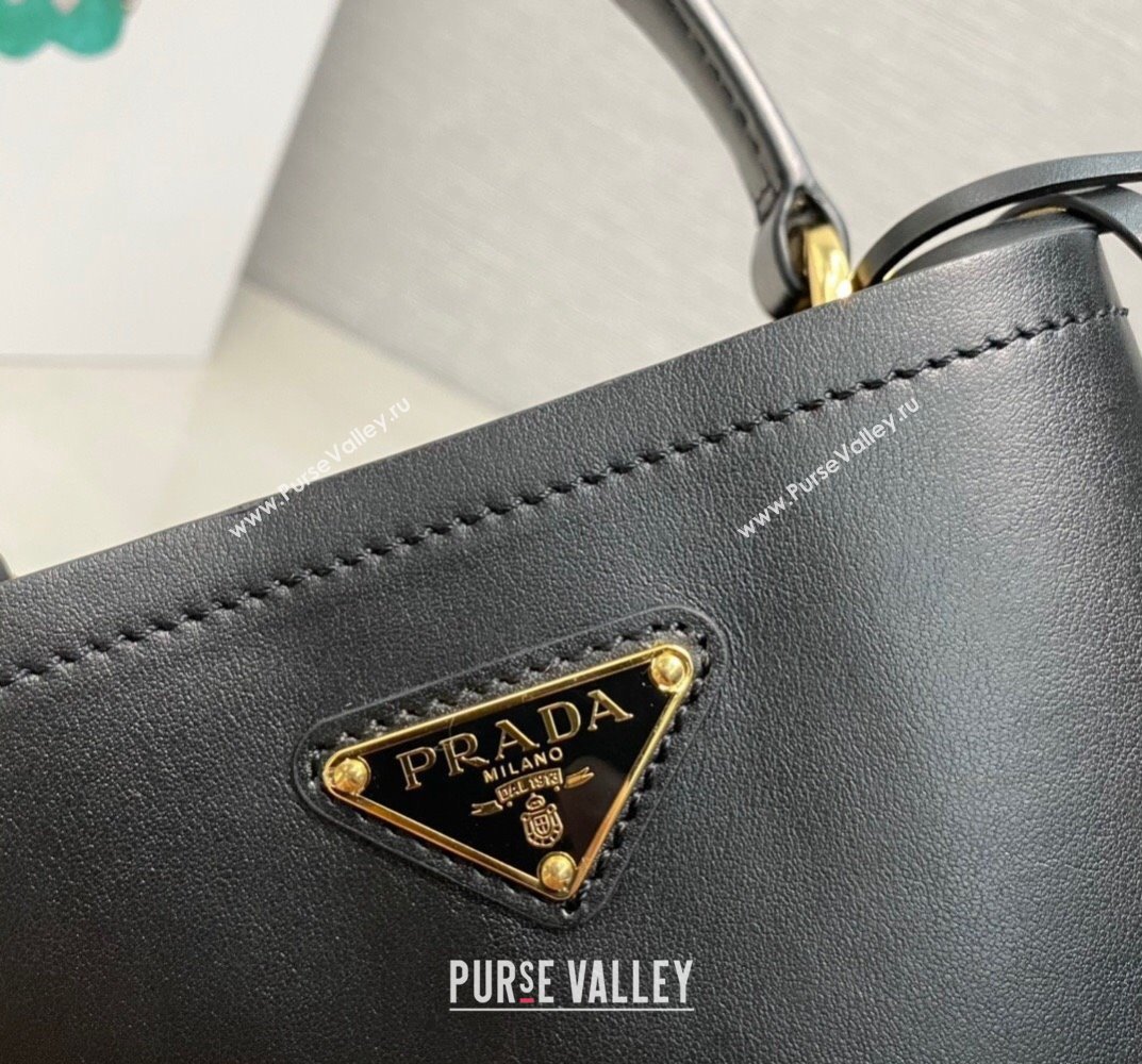 Prada Panier leather mini-bag 1BA373 Black 2023 (ziyin-23101622)