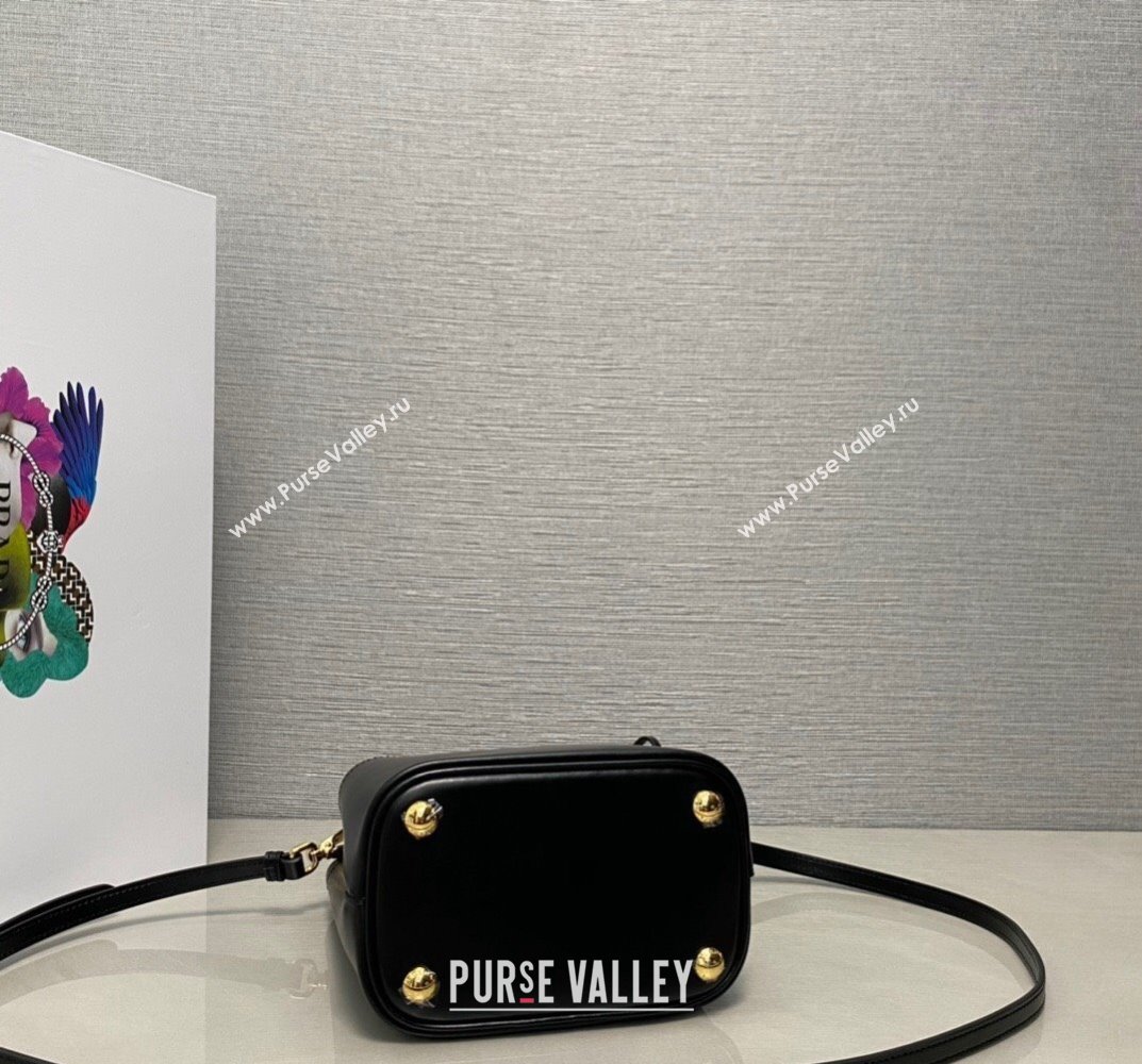 Prada Panier leather mini-bag 1BA373 Black 2023 (ziyin-23101622)