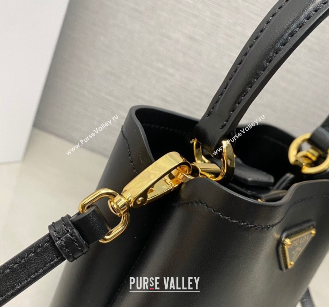 Prada Panier leather mini-bag 1BA373 Black 2023 (ziyin-23101622)