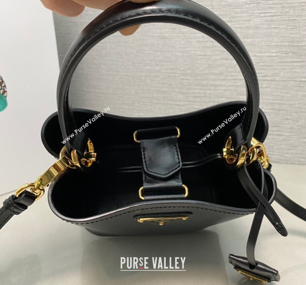 Prada Panier leather mini-bag 1BA373 Black 2023 (ziyin-23101622)