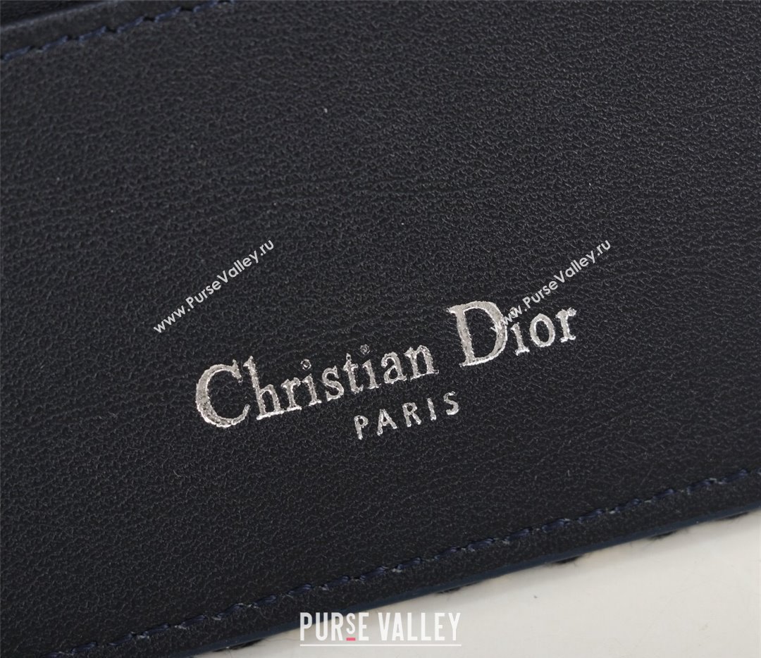 Dior Card Holder in Beige and Black Dior Oblique Jacquard and Black Grained Calfskin (ziyin-23101318)