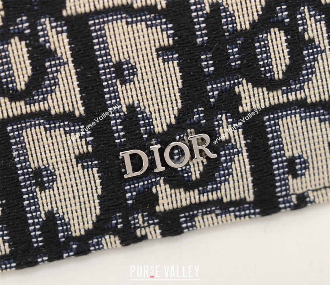 Dior Card Holder in Beige and Black Dior Oblique Jacquard and Black Grained Calfskin (ziyin-23101318)
