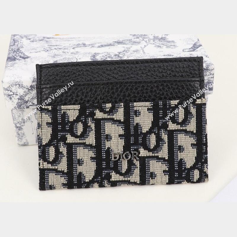 Dior Card Holder in Beige and Black Dior Oblique Jacquard (ziyin-23101323)