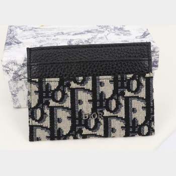 Dior Card Holder in Beige and Black Dior Oblique Jacquard (ziyin-23101323)