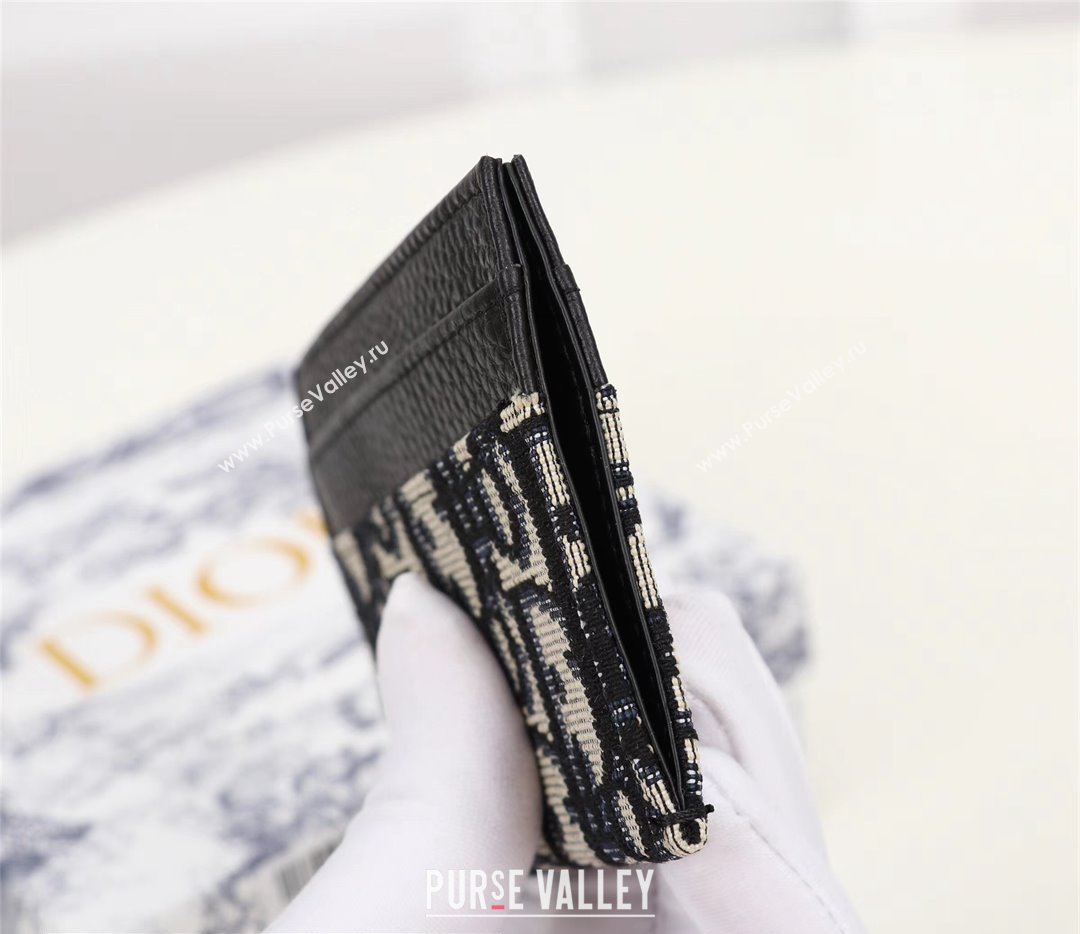 Dior Card Holder in Beige and Black Dior Oblique Jacquard (ziyin-23101323)