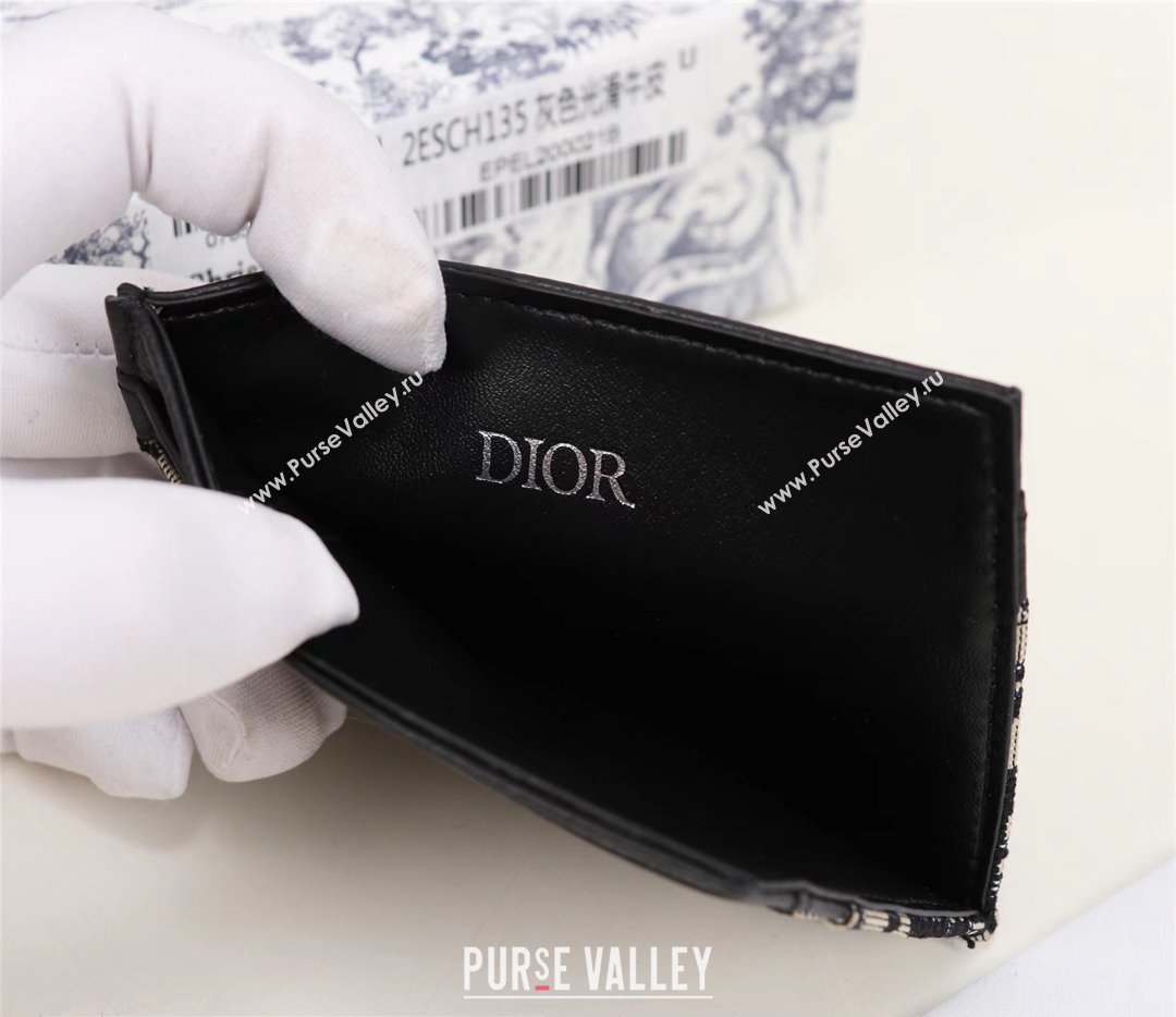 Dior Card Holder in Beige and Black Dior Oblique Jacquard (ziyin-23101323)