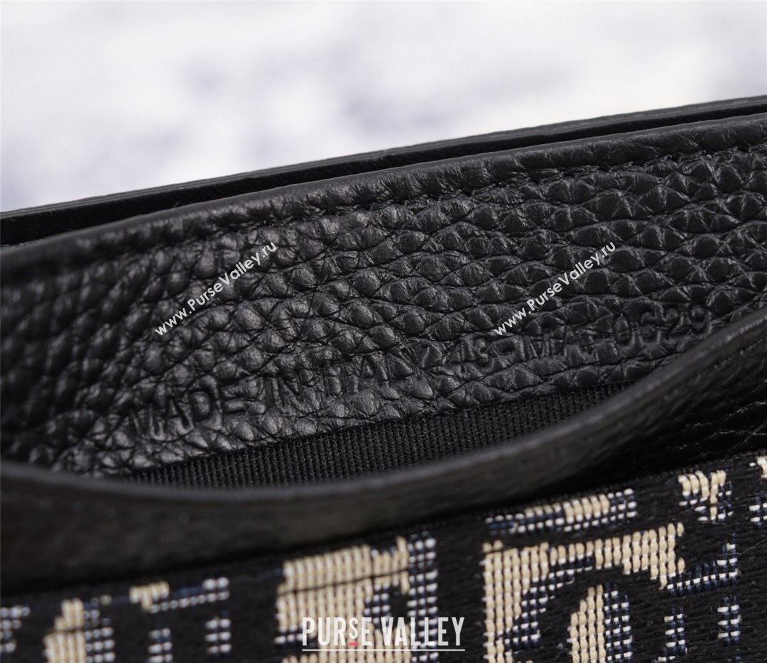 Dior Card Holder in Beige and Black Dior Oblique Jacquard (ziyin-23101323)