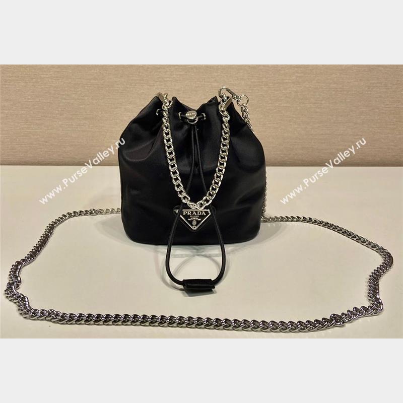Prada Nylon Mini Bucket Bag 1BH612 Black 2023 (ziyin-23101628)