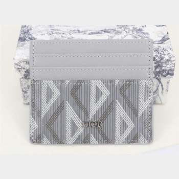 Dior Card Holder in Gray CD Diamond Canvas (ziyin-23101321)
