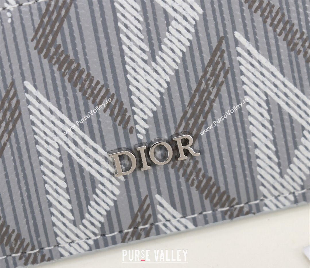 Dior Card Holder in Gray CD Diamond Canvas (ziyin-23101321)